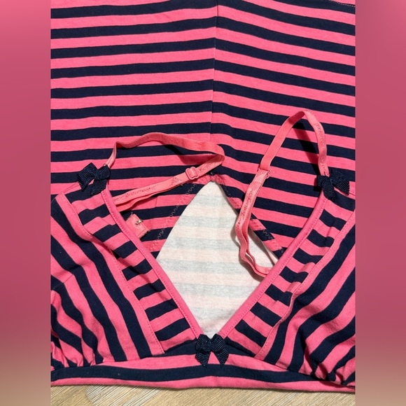 BETSEY JOHNSON INTIMATES TOP | Pink/Blue Stripes | Size L - Picture 3 of 9